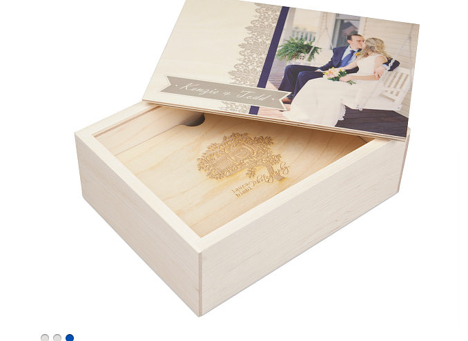 custom wooden image box with printed lid 