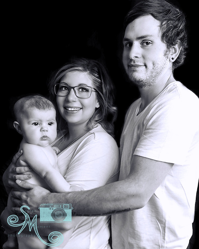 Mom, dad and 3 month old baby
