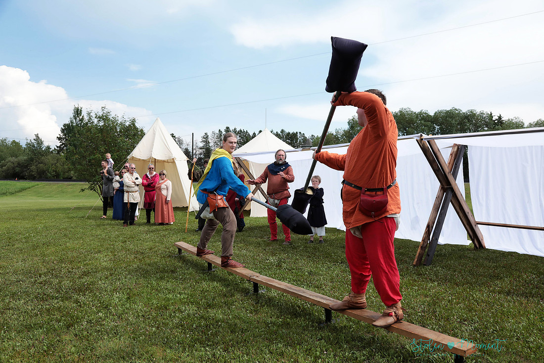 a medieval game of Little John is played between two knights