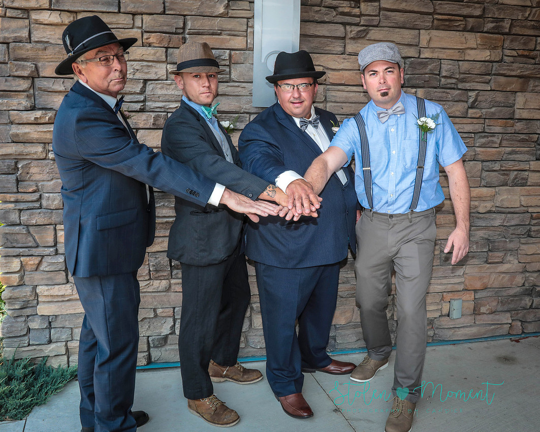 The guys hands in shot at the Kingsway Legion before the ceremony
