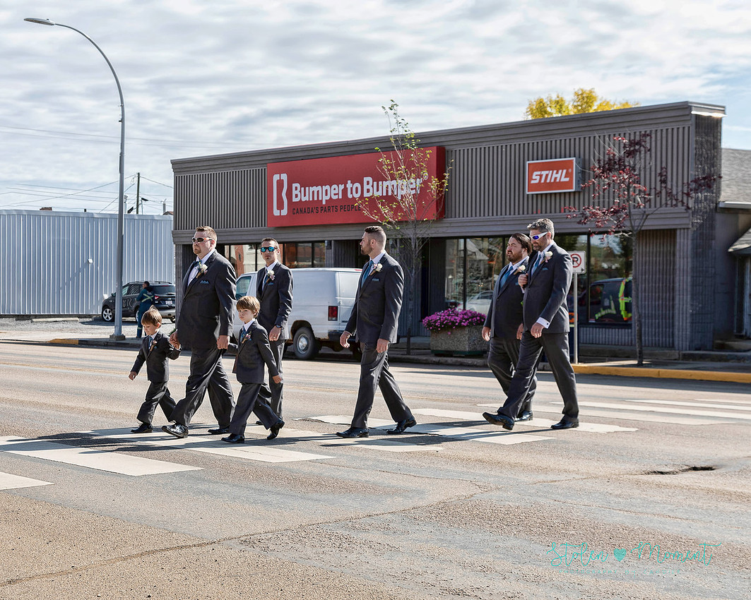 A bride and groom celebrate their marriage in Morinville and St. Albert