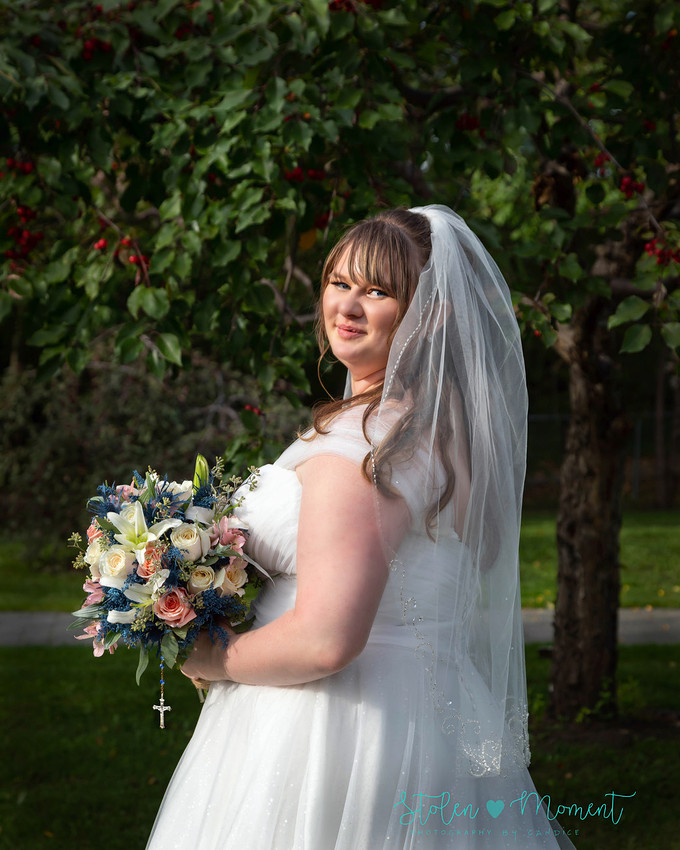 A bride and groom celebrate their marriage in Morinville and St. Albert
