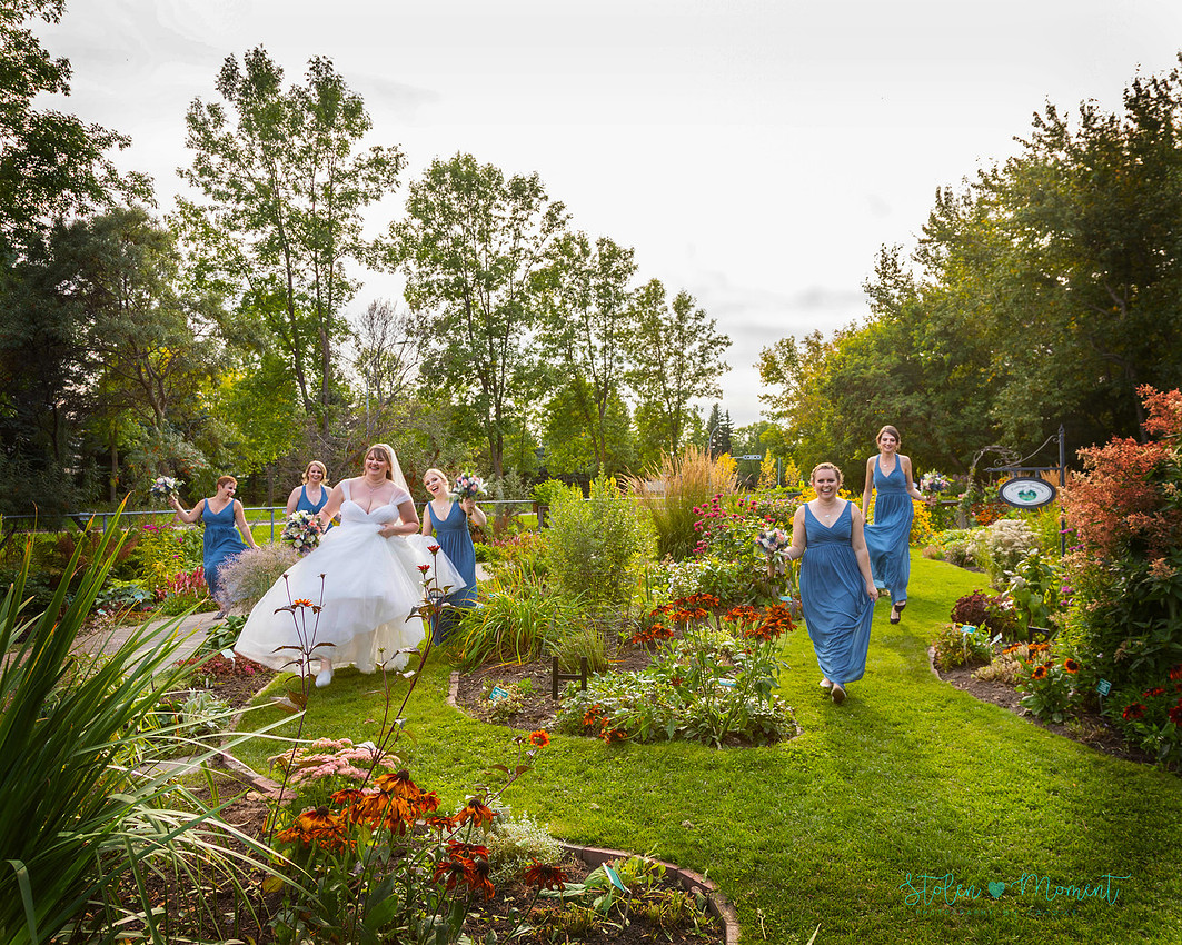 A bride and groom celebrate their marriage in Morinville and St. Albert