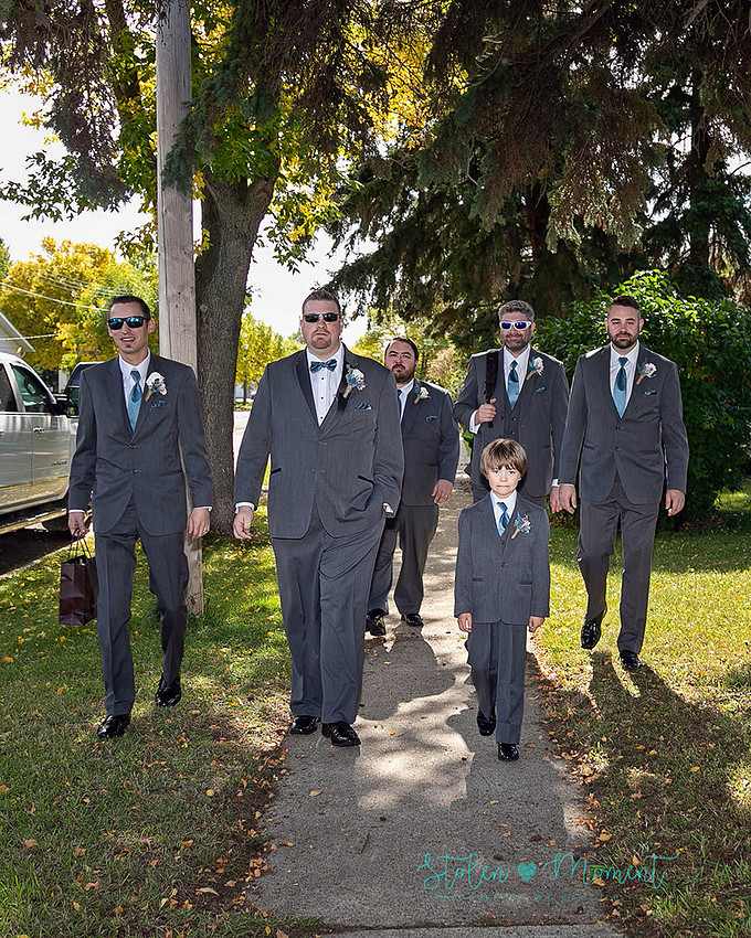 A bride and groom celebrate their marriage in Morinville and St. Albert