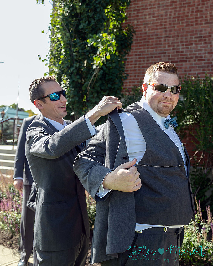 A bride and groom celebrate their marriage in Morinville and St. Albert