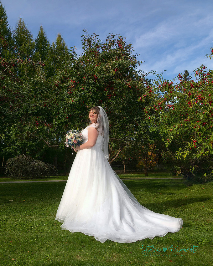 A bride and groom celebrate their marriage in Morinville and St. Albert