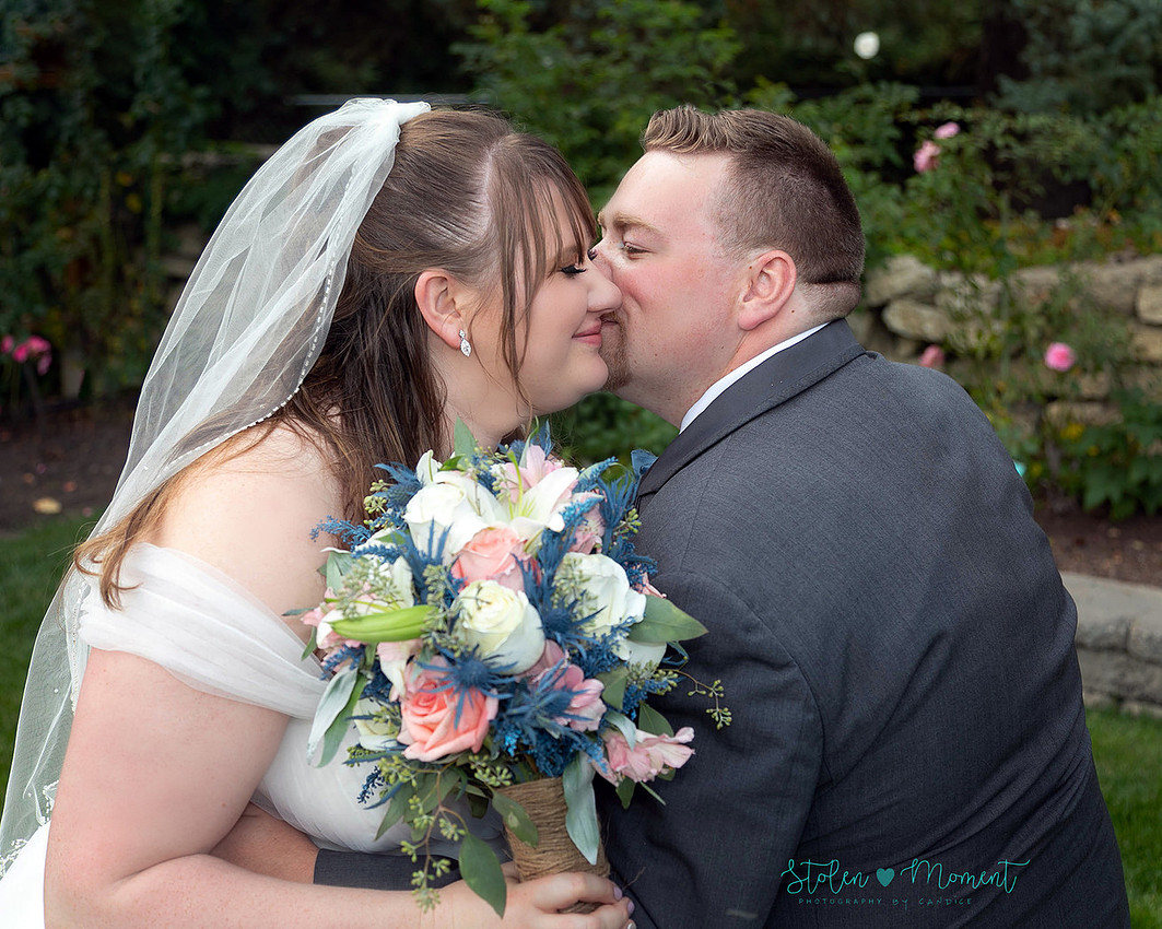 A bride and groom celebrate their marriage in Morinville and St. Albert
