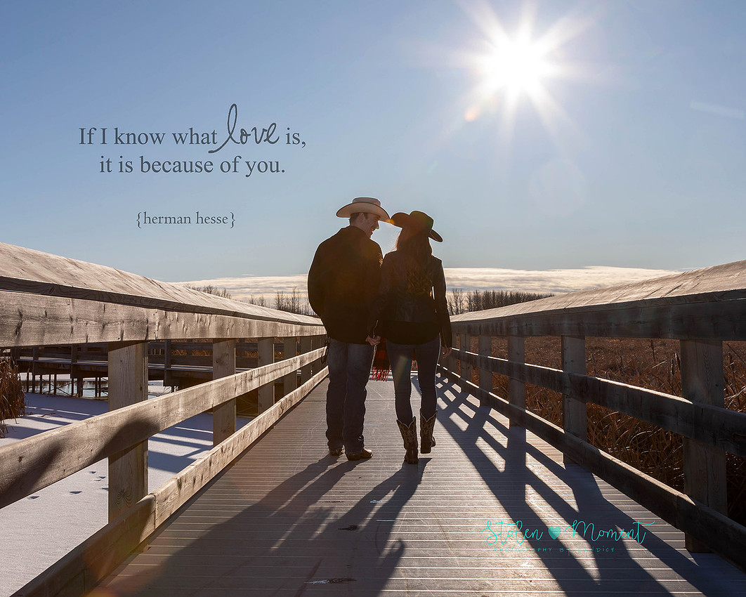 a beautiful engaged couple have their engagement photos done at Lois Hole Centennial Provincial Park